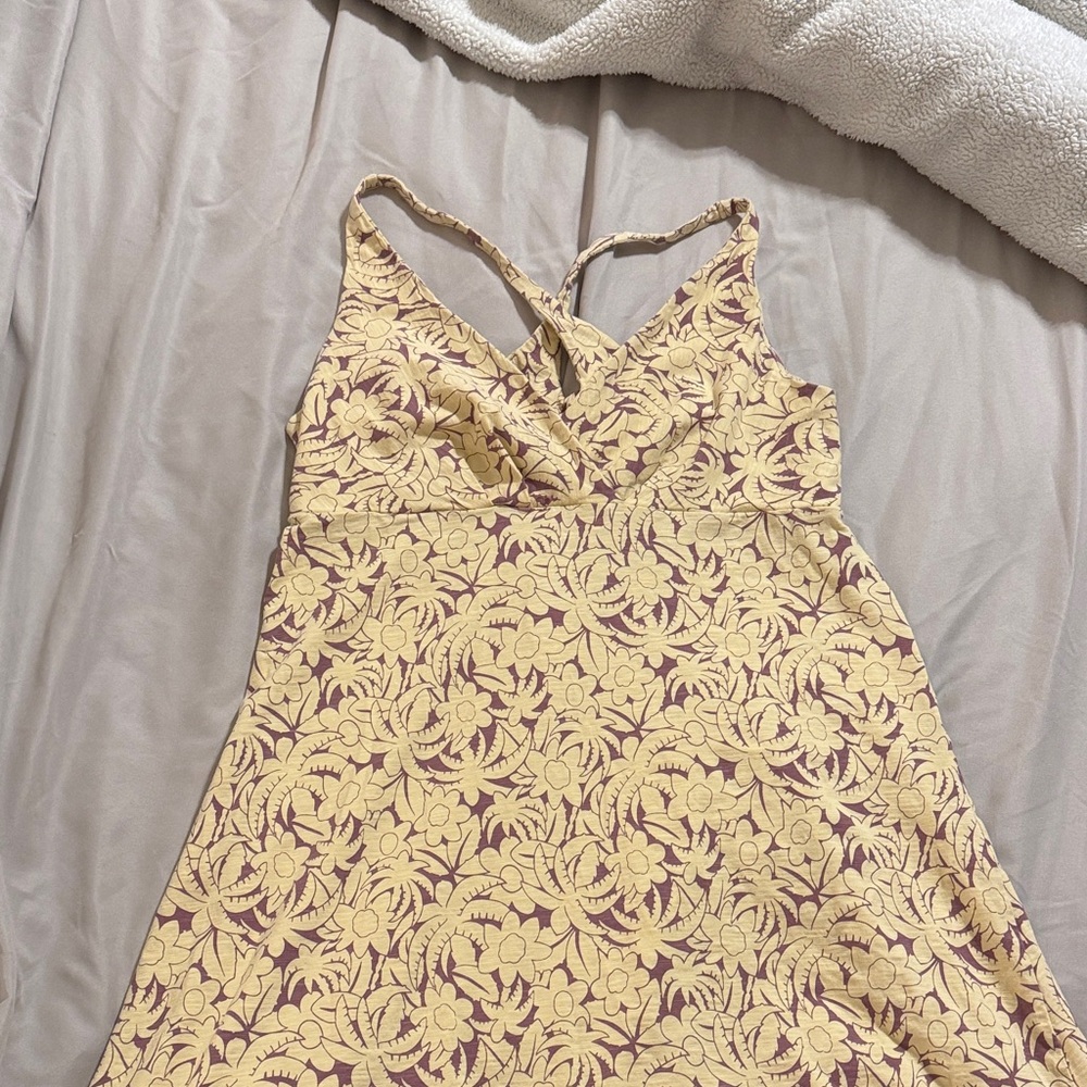 Patagonia Floral Yellow and Purple Dress